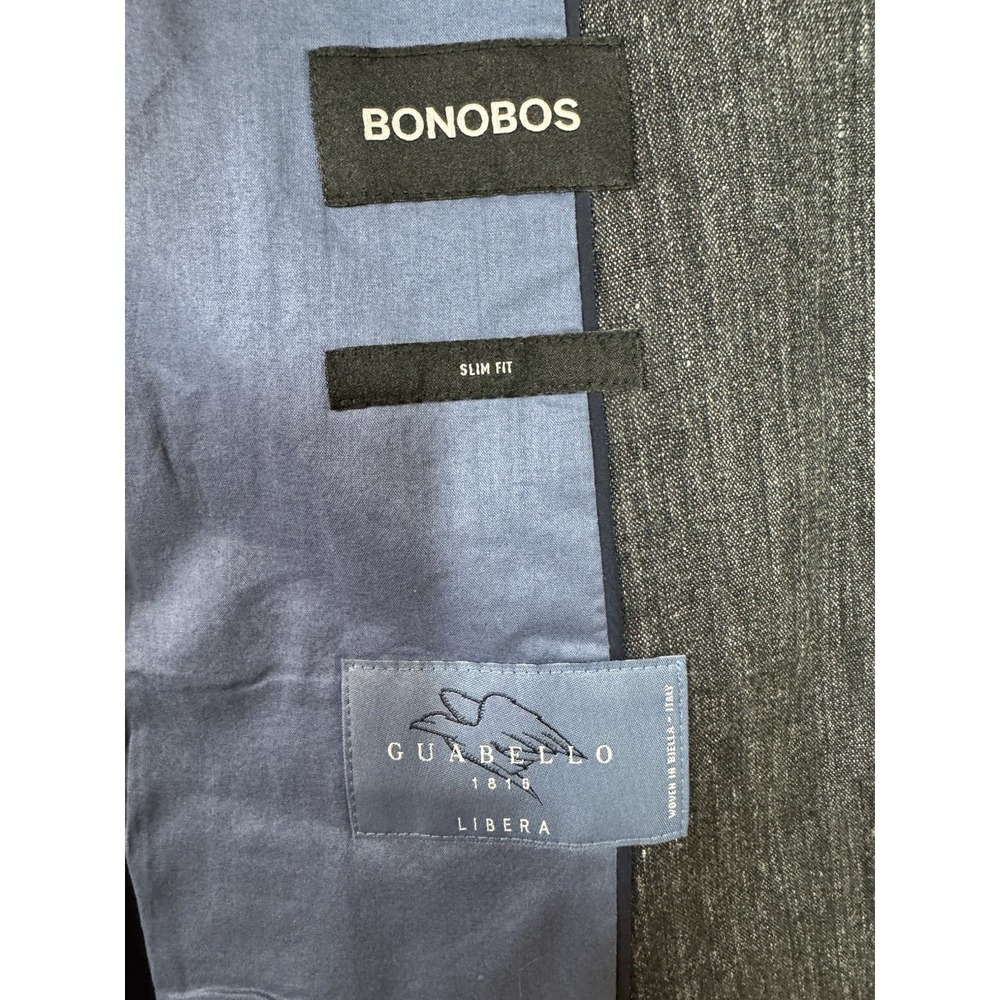 Bonobos x Guabello Linen 42s Midnight Blue Slub Sport Coat Jacket Blazer - Picture 6 of 6